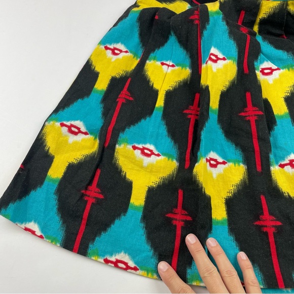 Staring At Stars Urban Outfitters Linen Blend Black Yellow Red Dress Women - Picture 6 of 6